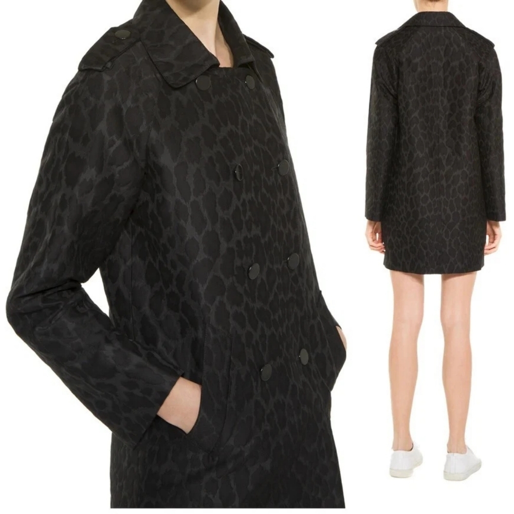 Sandro Animal Print Long Evening Coat
